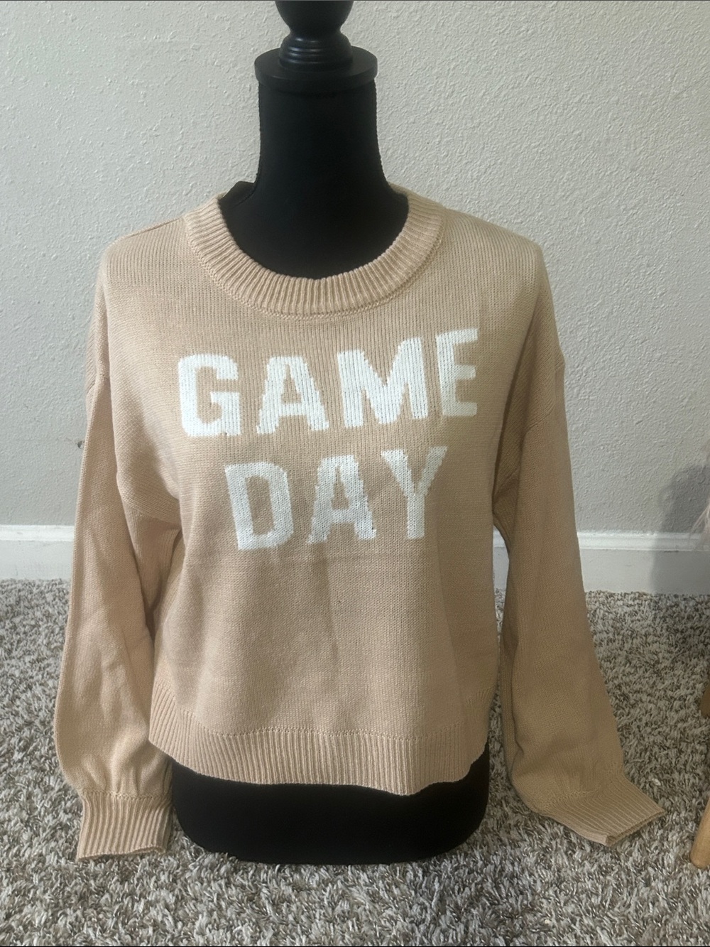 miami Cream Knit 'GAME DAY' Crewneck Sweater